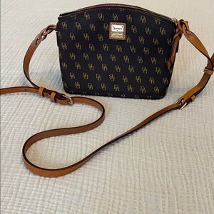 Dooney & Bourke Black and Brown Monogram Crossbody Bag